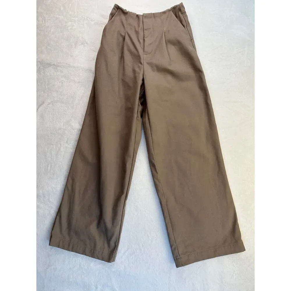 Alo Light Cocoa Main Character High-Waist Wide Leg Trouser Cropped Jacket XS - Picture 5 of 16